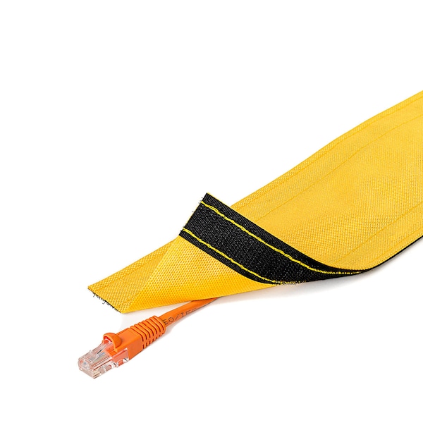 Carpet Cable Cover, 10 ft L, 5 in W, 1 Channel, Nylon, Yellow